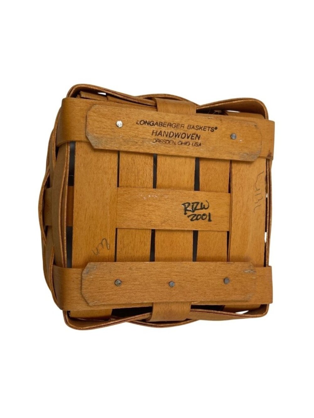 Longaberger Small 2001 Basket With Wood Lid 5" - Picture 10 of 13